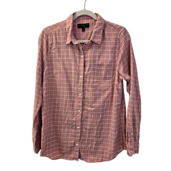 Banana Republic Tops - Banana Republic Factory Windowpane Plaid Button Down Shirt Size Large
